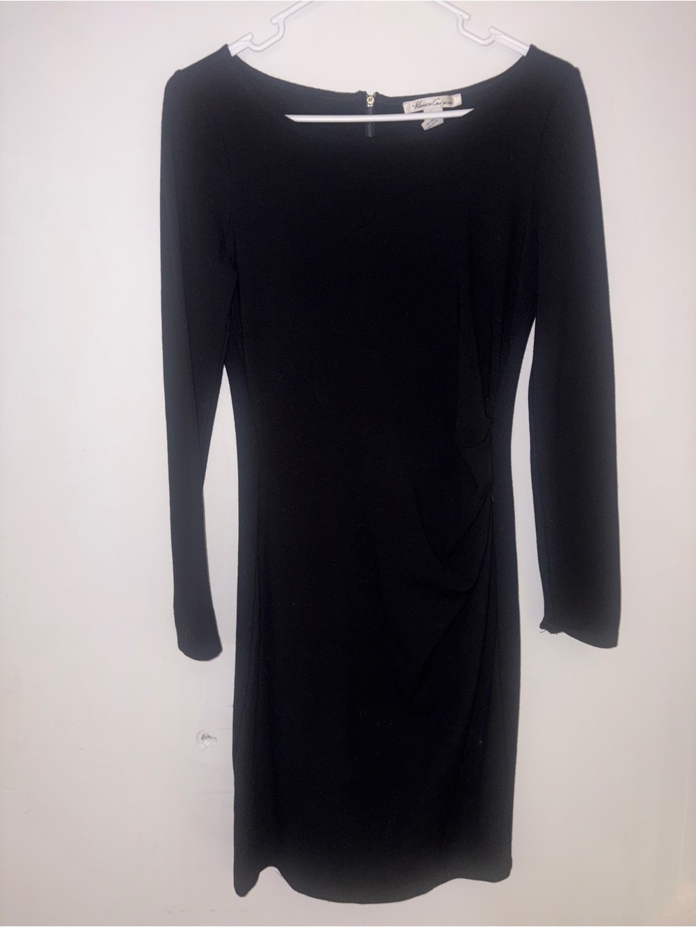 Kenneth Cole Black Long-Sleeve Sheath Dress